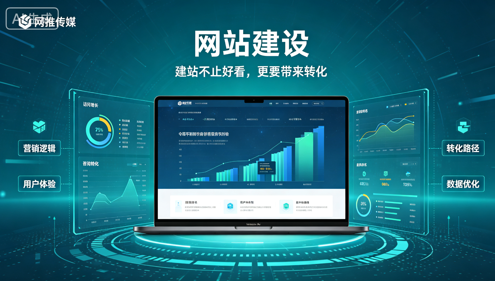 网推传媒网站建设项目案例展示 - 企业官网界面